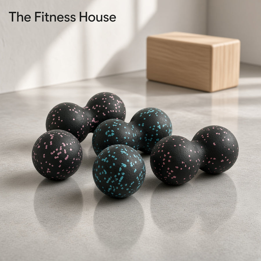 Fitness Ball Double Lacrosse Massage Ball Set Mobility Peanut Balls Self-Myofascial Release Deep Tissue Gym Home Massage Tool