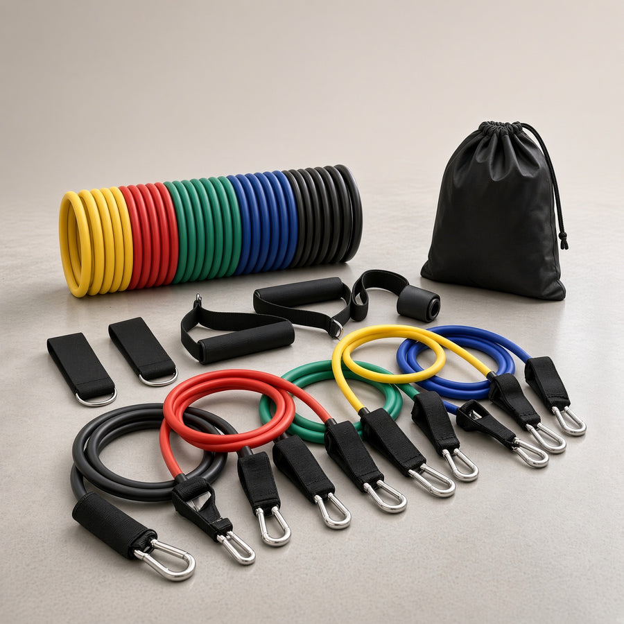 set 11pcs Resistance Bands Set, Exercise Bands with Door Anchor, Handles, Carry Bag, Legs Ankle Straps for Resistance Training